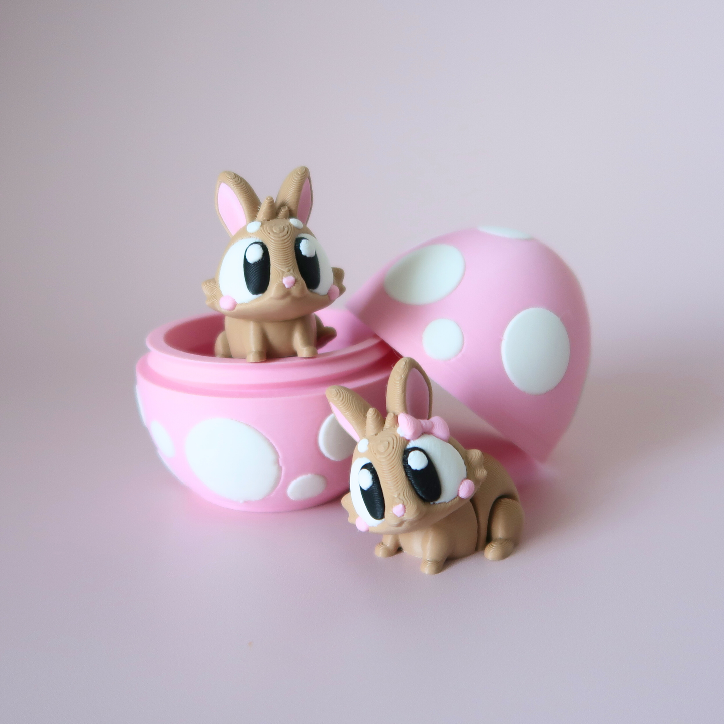 Articulated Bunny with Easter Egg – 3D Printed Posable Bunny Toy