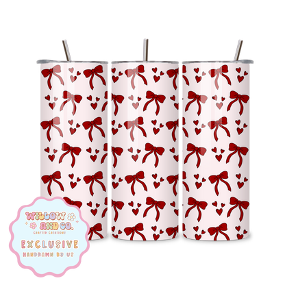 Love & Bows (Red) - Metal Tumbler