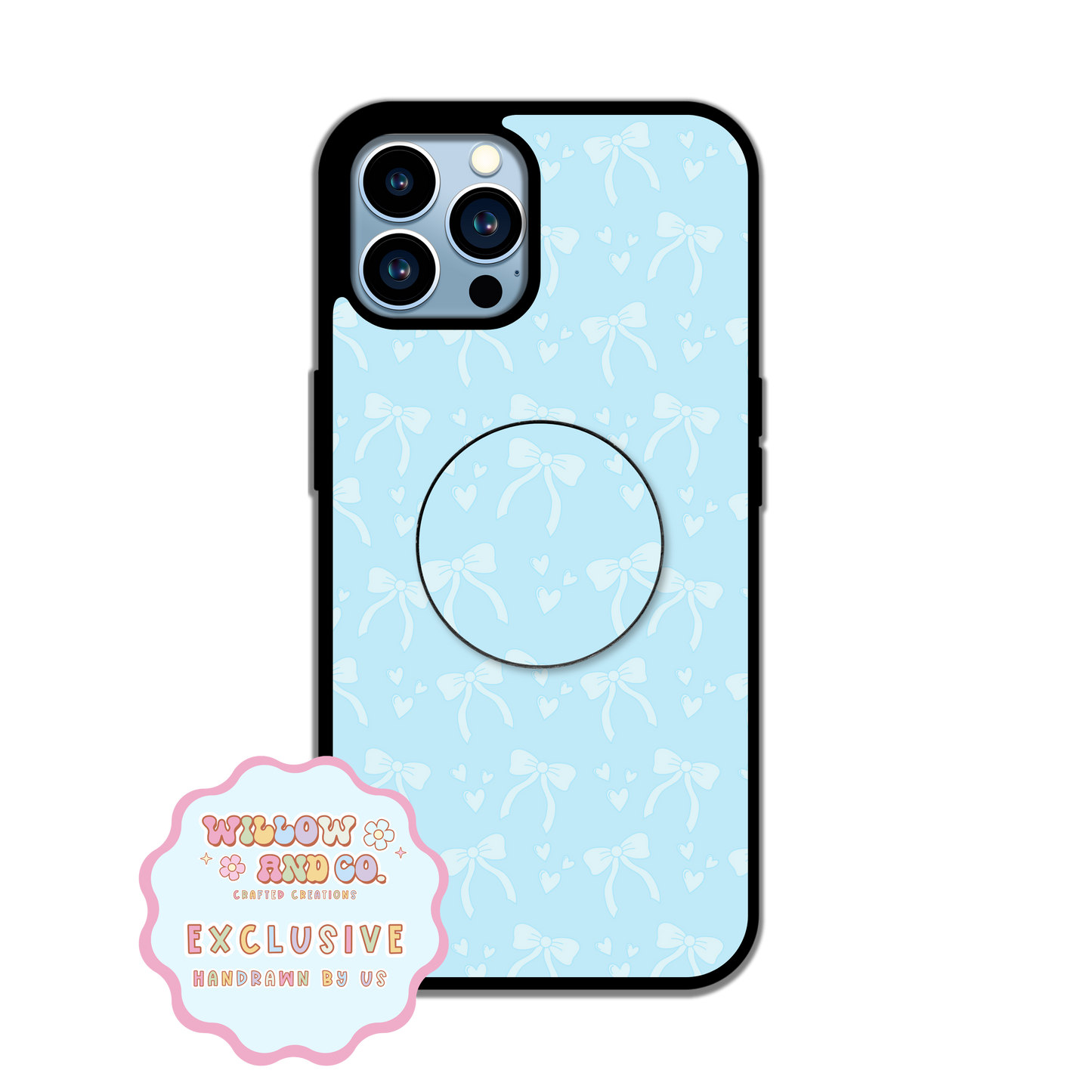 Love & Bows (Blue) - Pop Socket