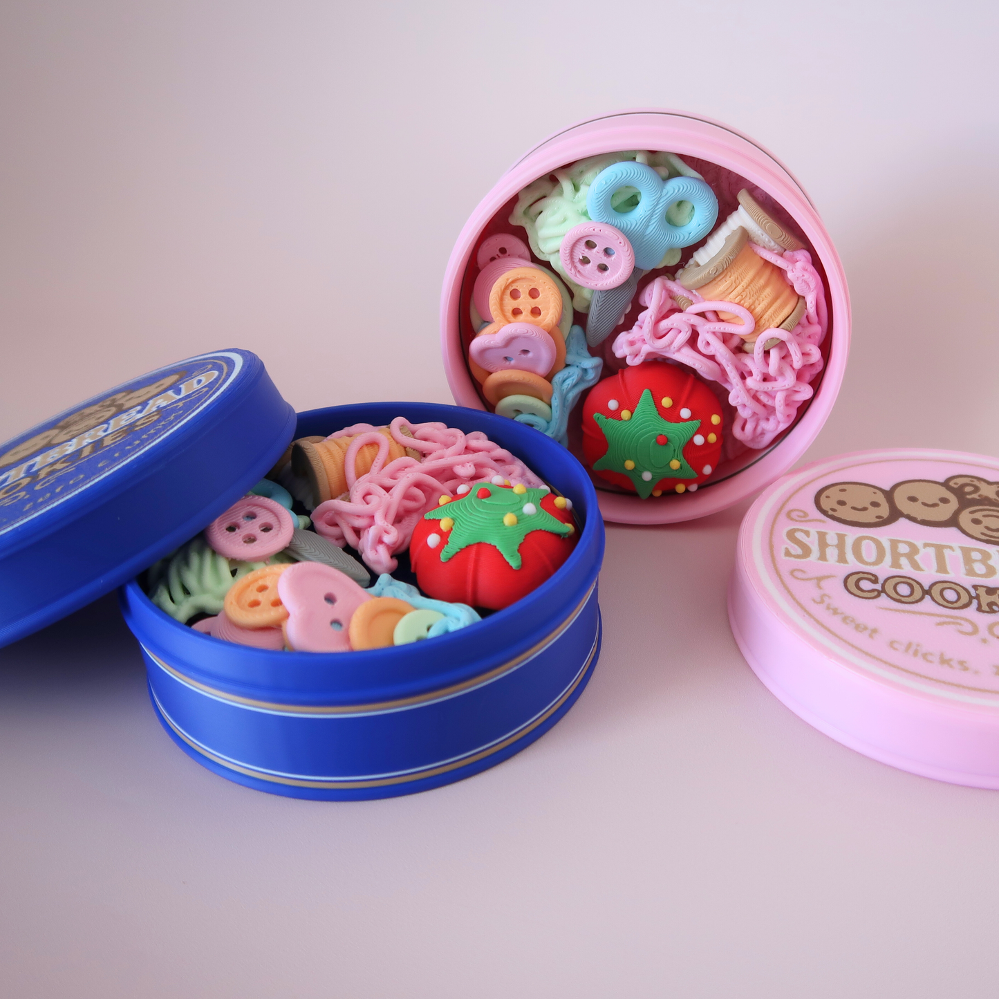 Shortbread Tin Fidget Clicker | Cookie or Sewing Kit Clicker Toy