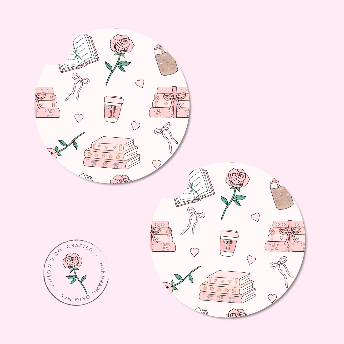 Enchanted Pages: Sweetheart Edition - Car Coasters