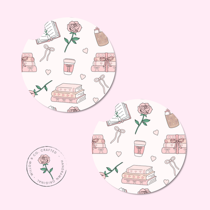 Enchanted Pages: Sweetheart Edition - Car Coasters