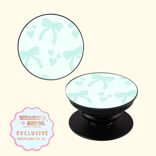 Love & Bows (Teal) - Pop Socket