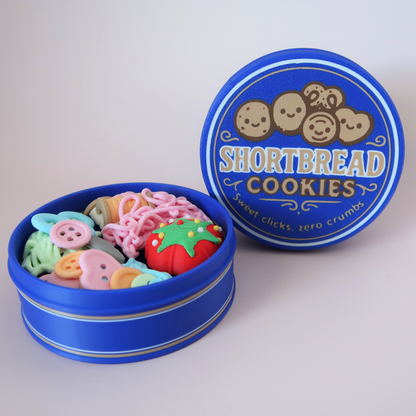 Shortbread Tin Fidget Clicker | Cookie or Sewing Kit Clicker Toy