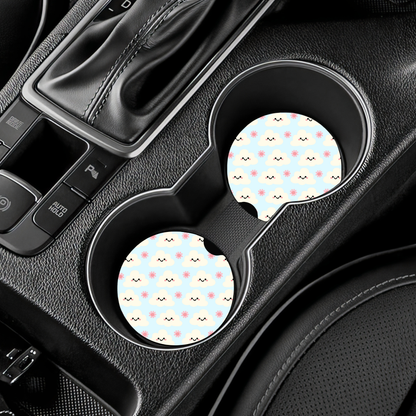Cloudy Smiles Car Coasters