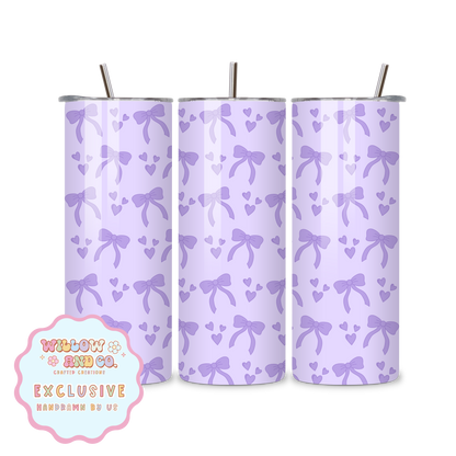 Love & Bows (Purple) - Metal Tumbler