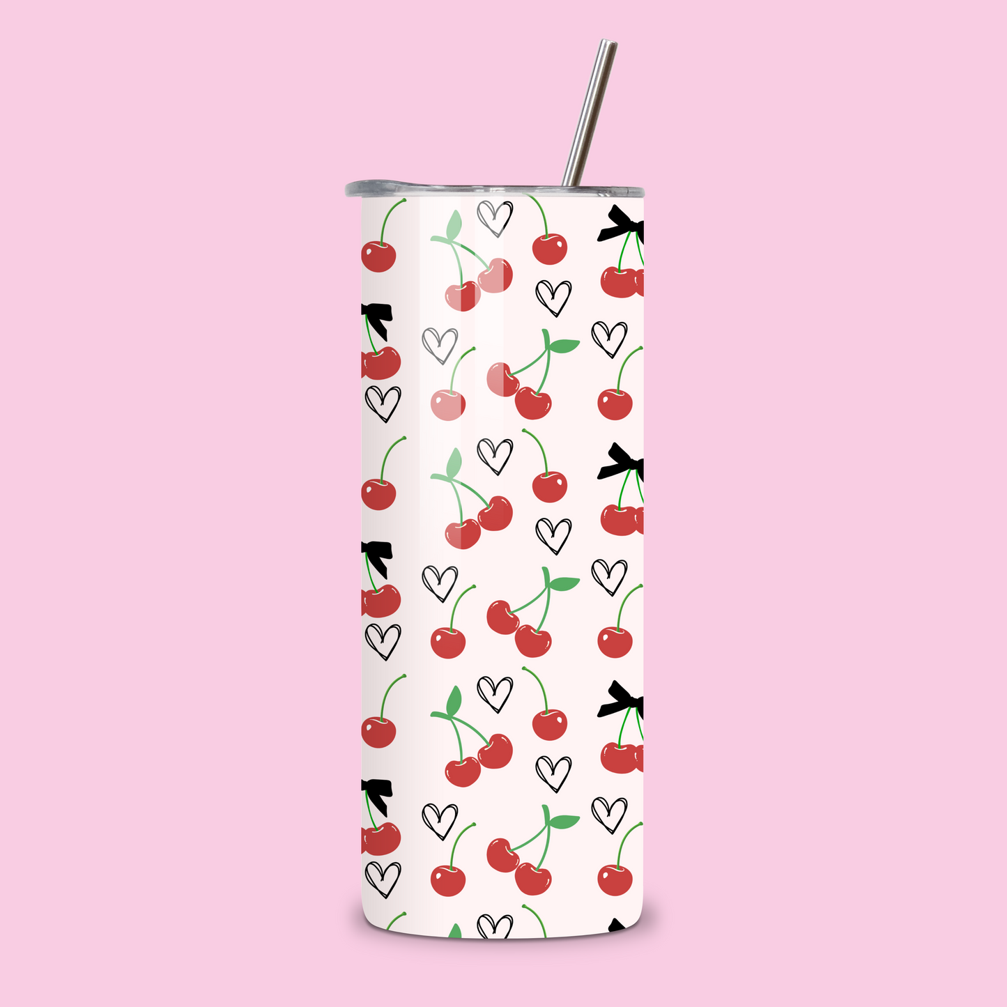 Cherry Bows Metal Tumbler