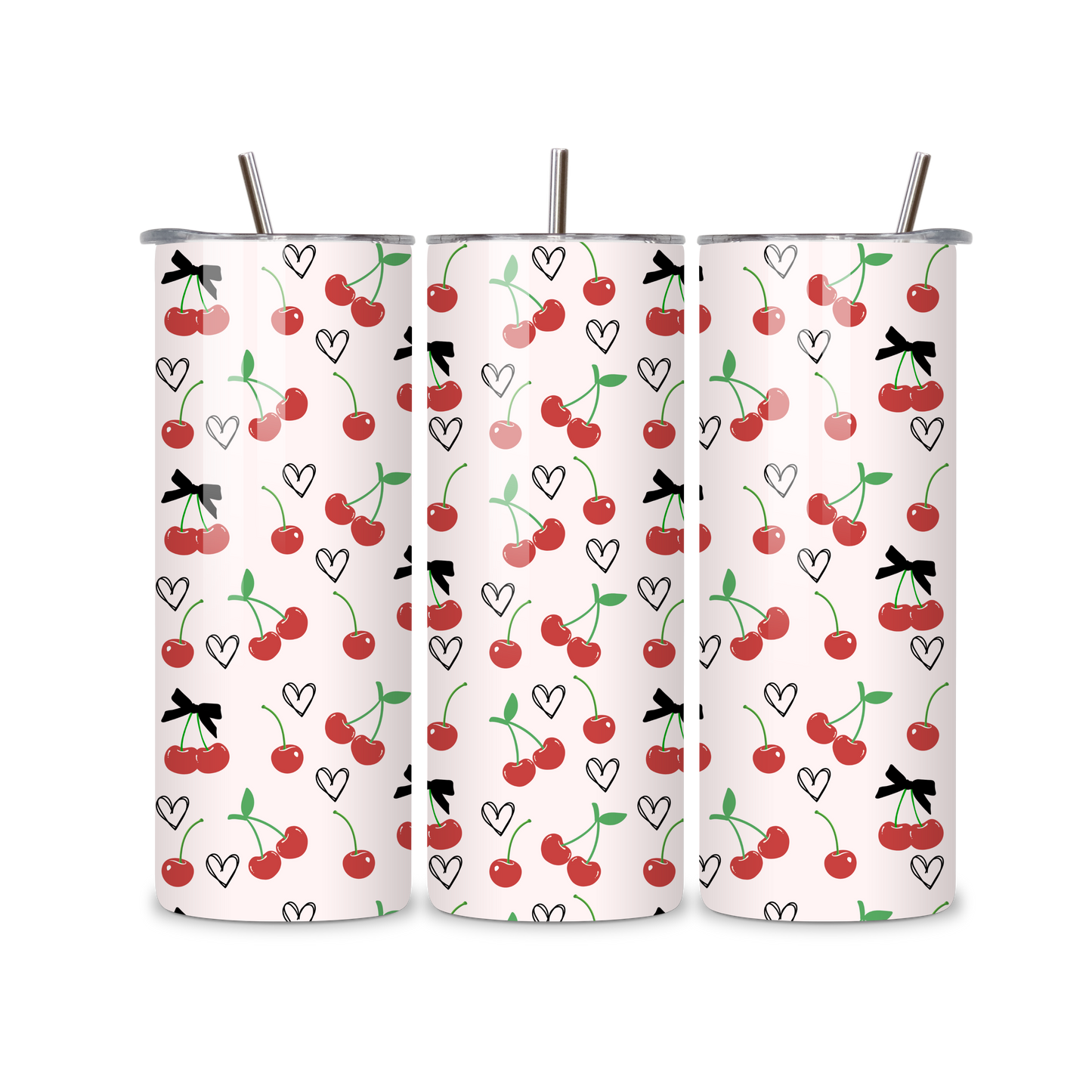 Cherry Bows Metal Tumbler