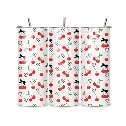 Cherry Bows Metal Tumbler