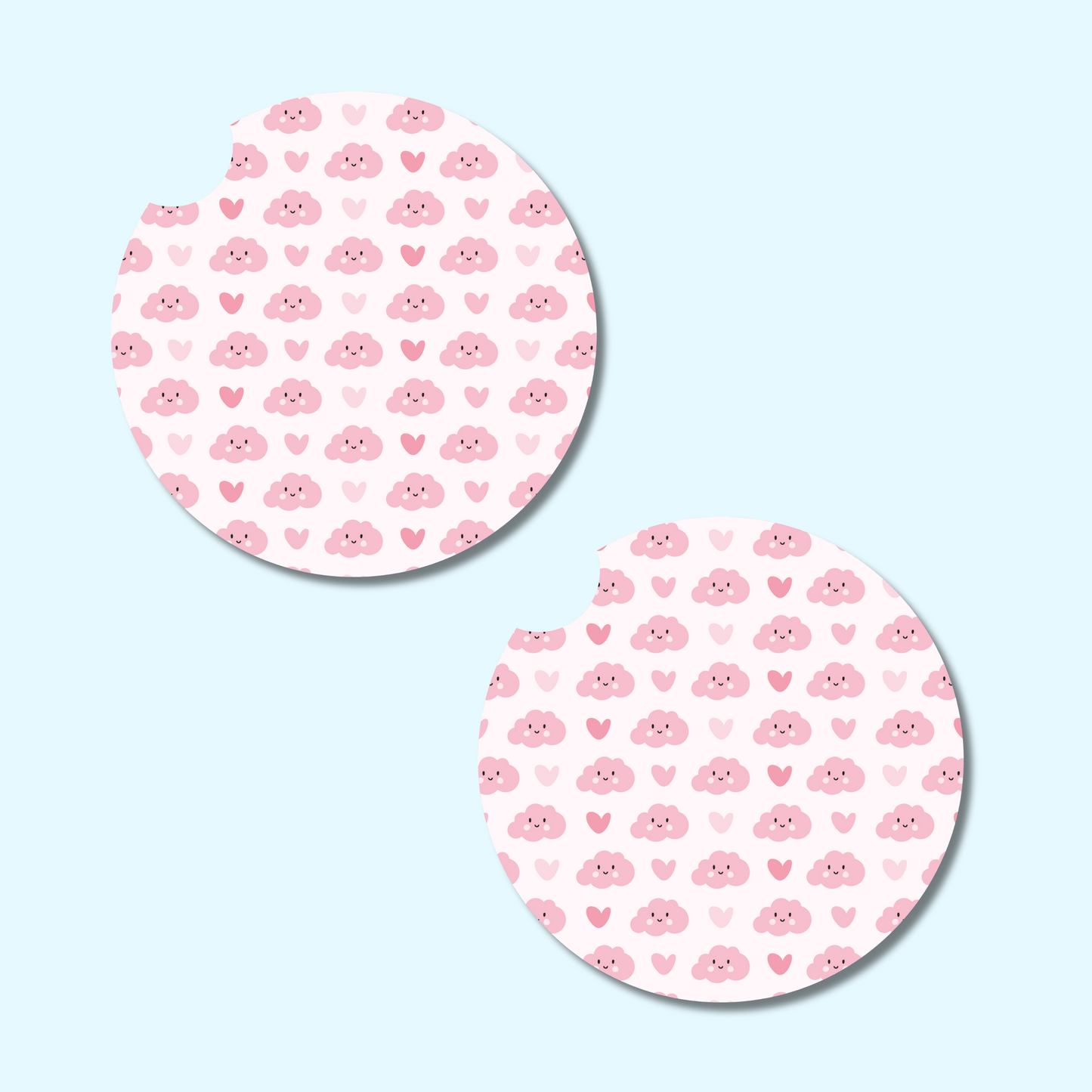 Pink Clouds Car Coasters