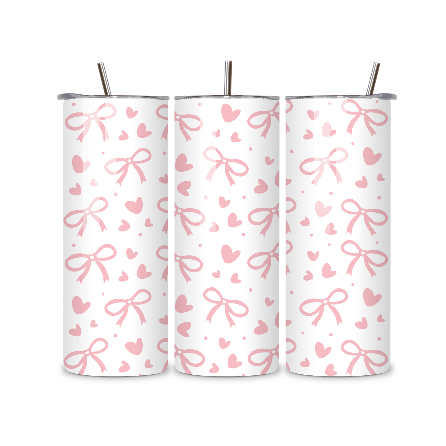Coquette Bows White Metal Tumbler