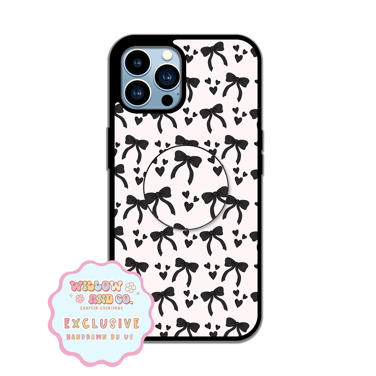 Love & Bows (Black) - Pop Socket
