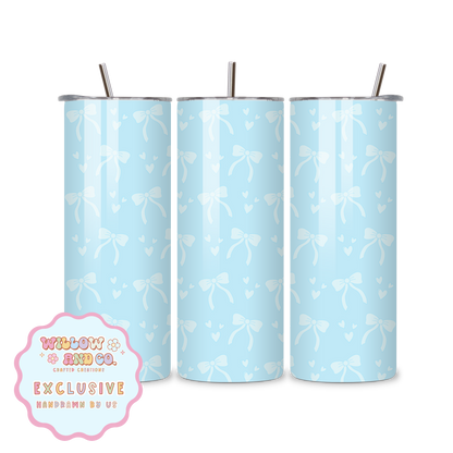 Love & Bows (Blue) - Metal Tumbler