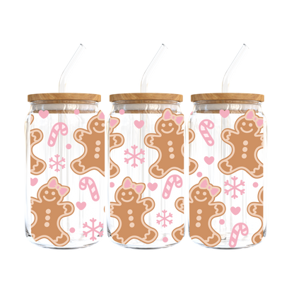 Girly Gingerbread Glass Tumbler