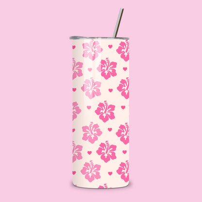 Hibiscus Hearts Metal Tumbler