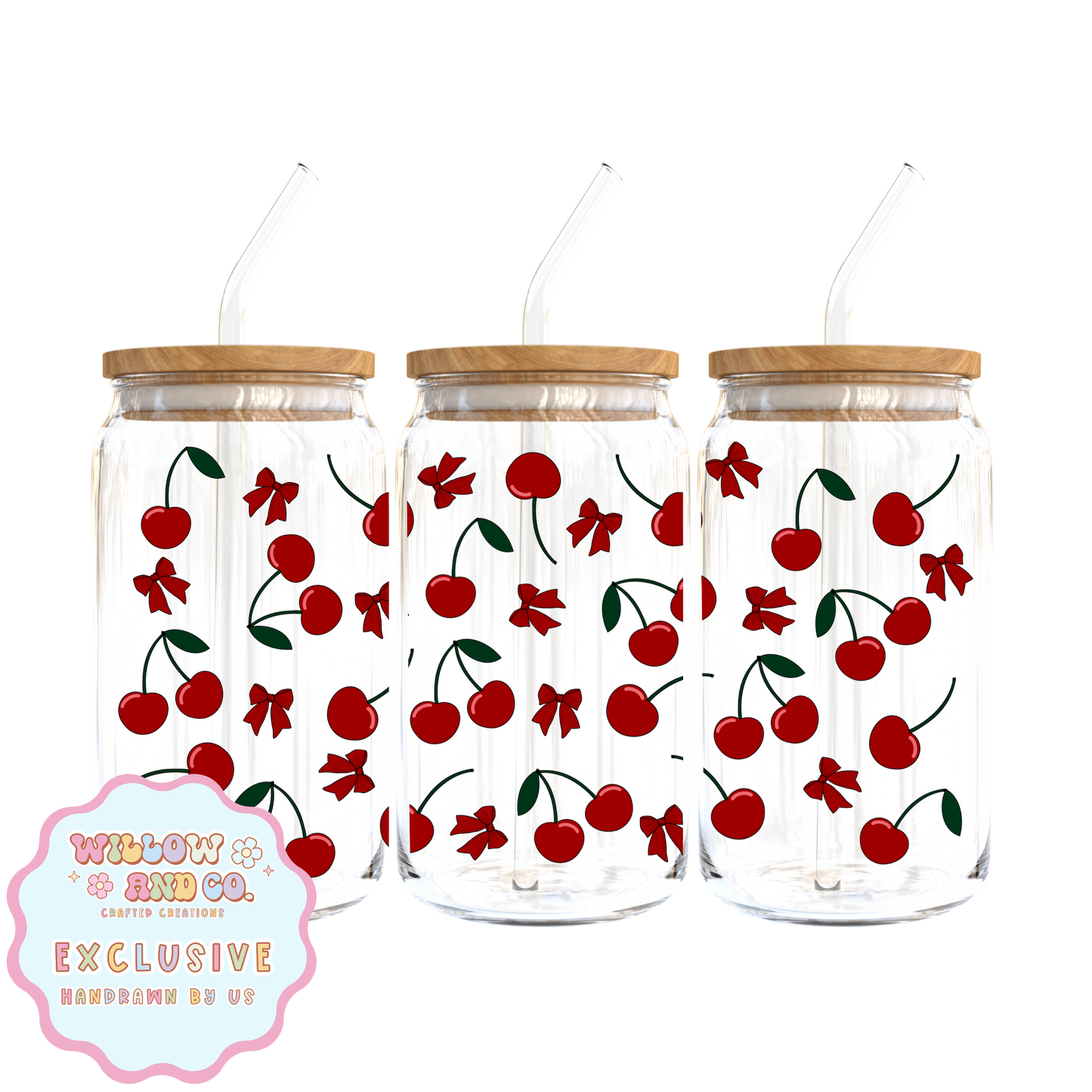 Cherry Vibes - Glass Tumbler