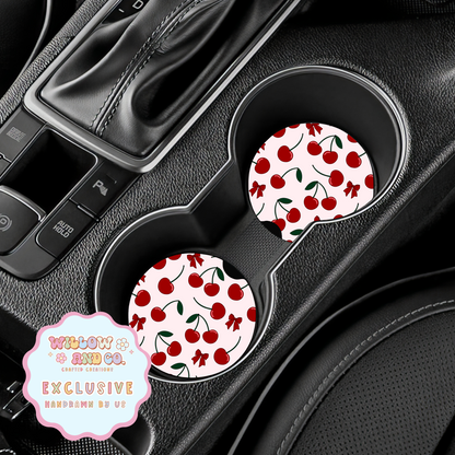 Cherry Vibes - Car Coasters