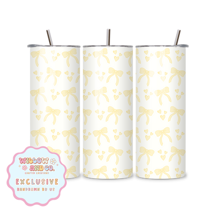 Love & Bows (Yellow) - Metal Tumbler