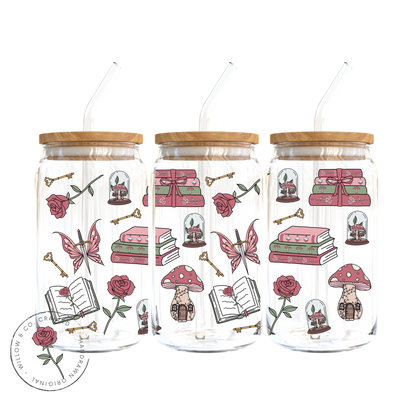 Enchanted Pages: Fantasy Realms Edition - Glass Tumbler