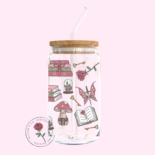 Enchanted Pages: Fantasy Realms Edition - Glass Tumbler