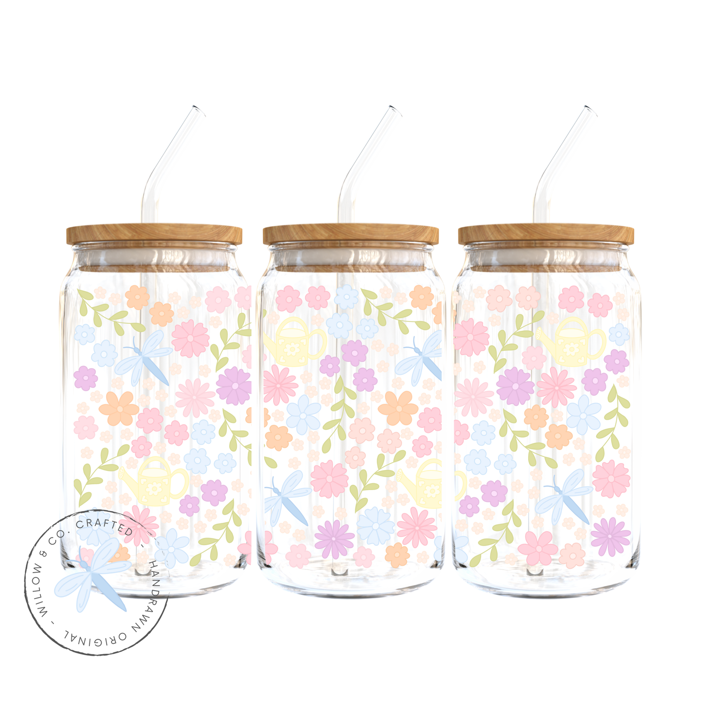 Spring Floral - Glass Tumbler
