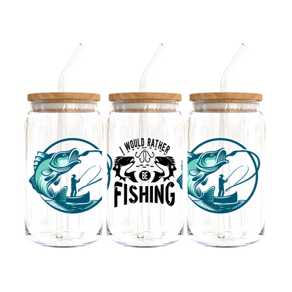 I Would Rather Be Fishing Glass Tumbler