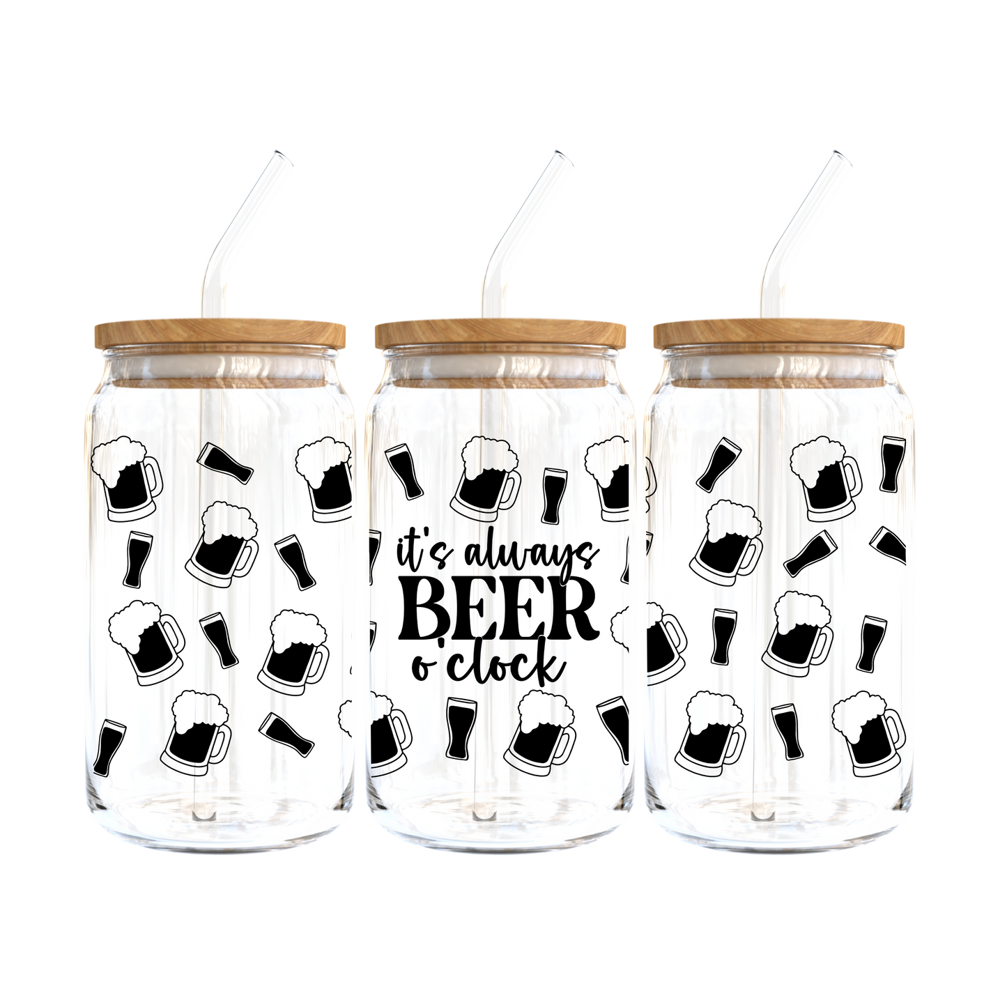 It's Always Beer O'Clock Glass Tumbler