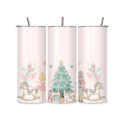 Swan Lake Christmas Metal Tumbler