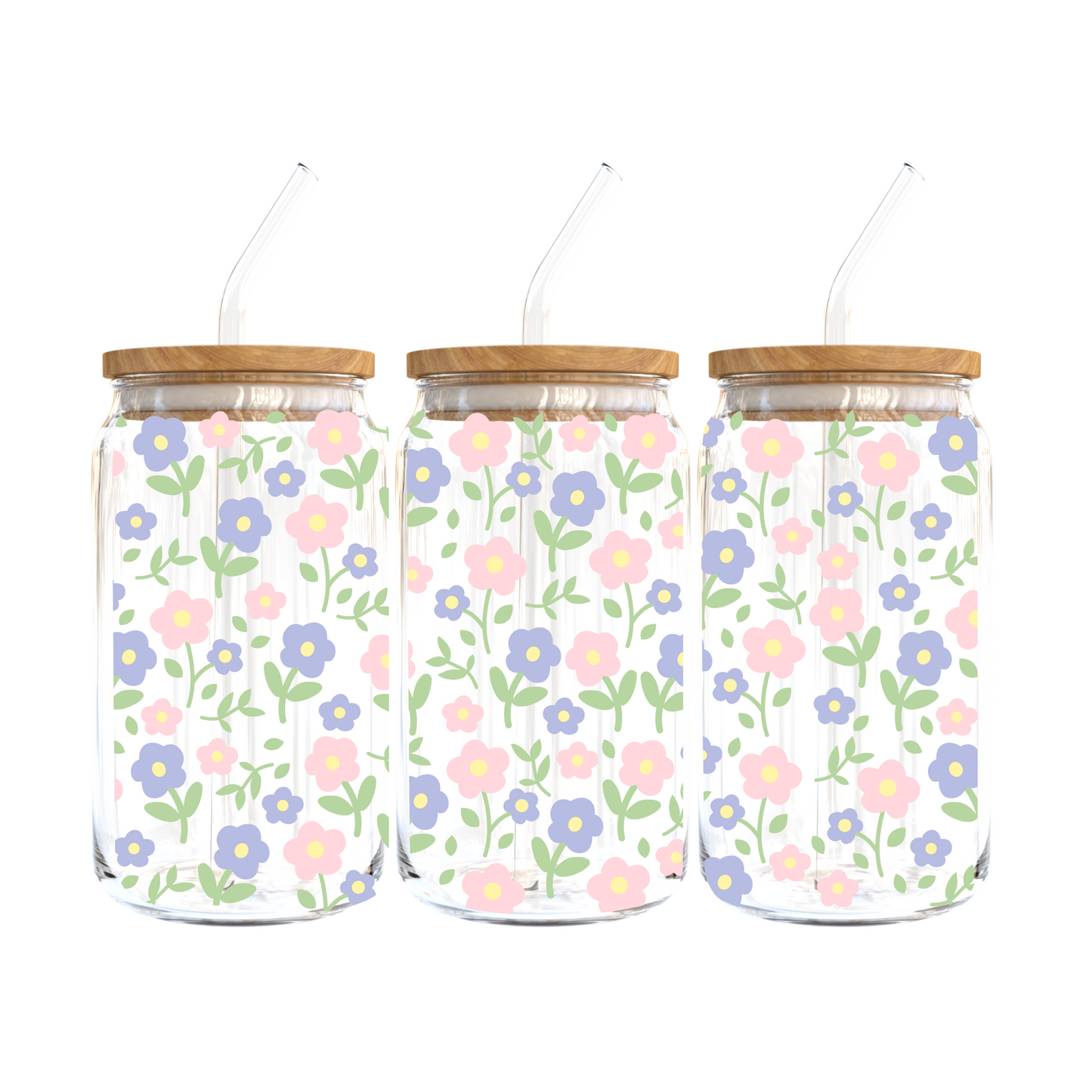 Flower Patch Glass Tumbler