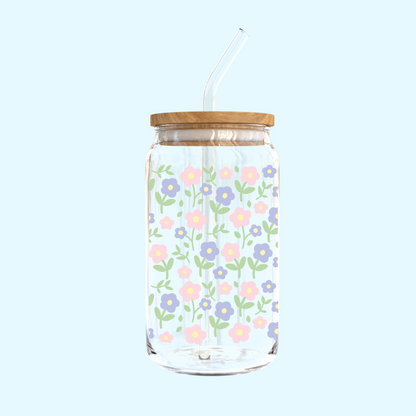 Flower Patch Glass Tumbler