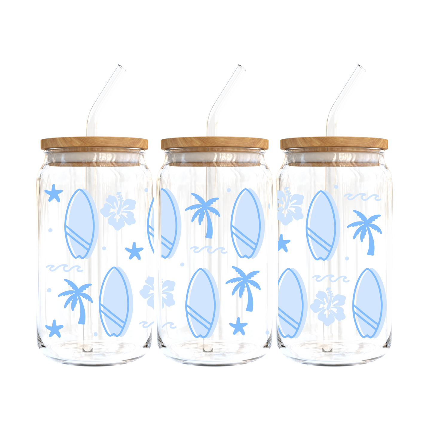 Surf Vibes - Blue Glass Tumbler