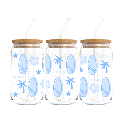 Surf Vibes - Blue Glass Tumbler