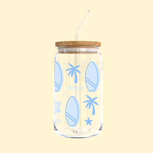 Surf Vibes - Blue Glass Tumbler