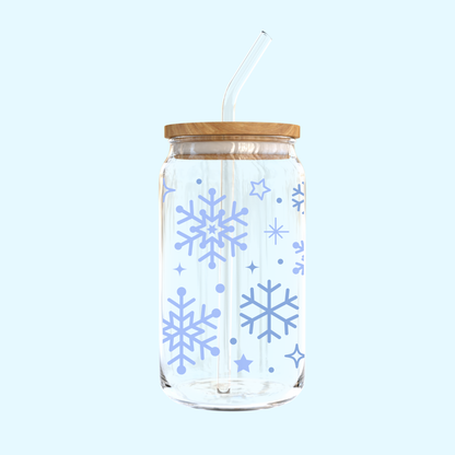 Snowflakes Glass Tumbler