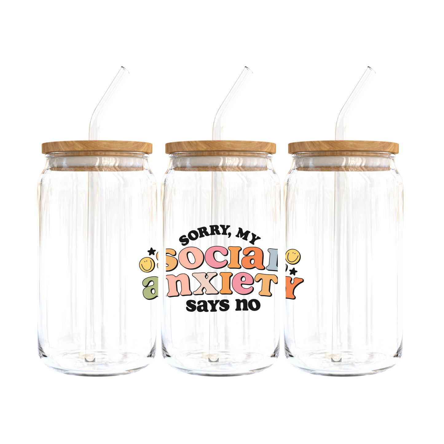 Sorry, My Social Anxiety Says No Glass Tumbler