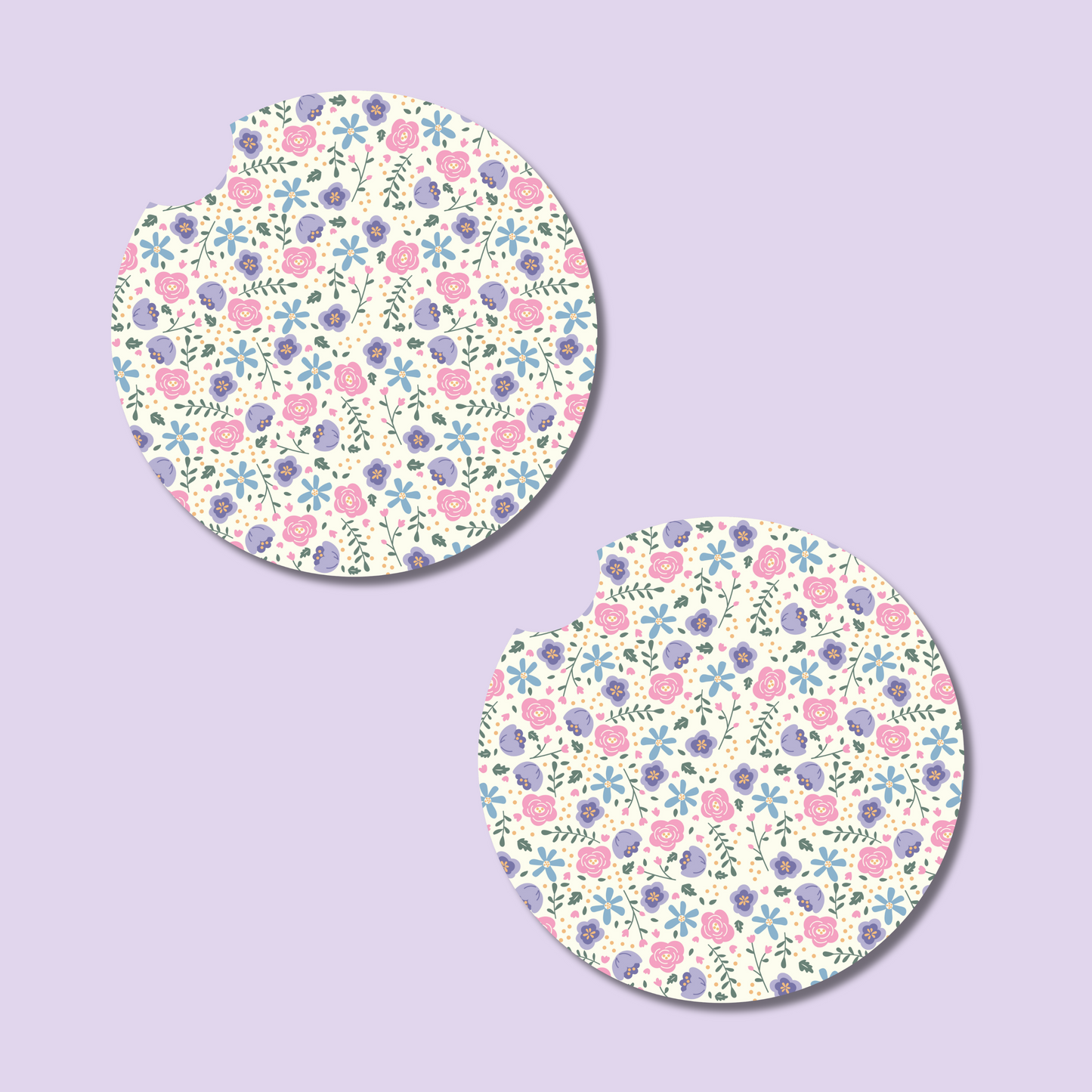Flower Fields Car Coasters