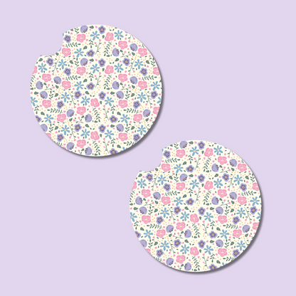 Flower Fields Car Coasters