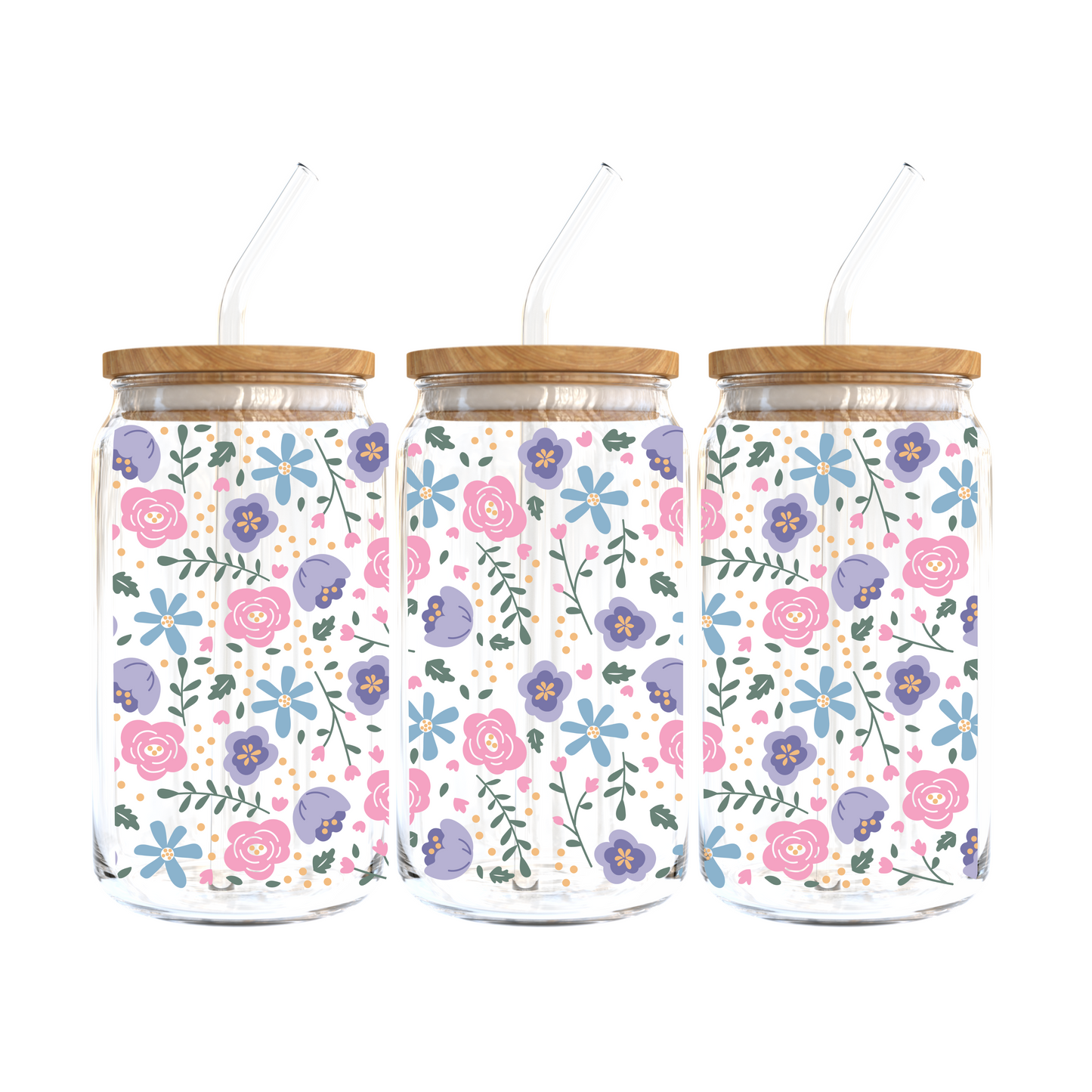 Flower Fields Glass Tumbler