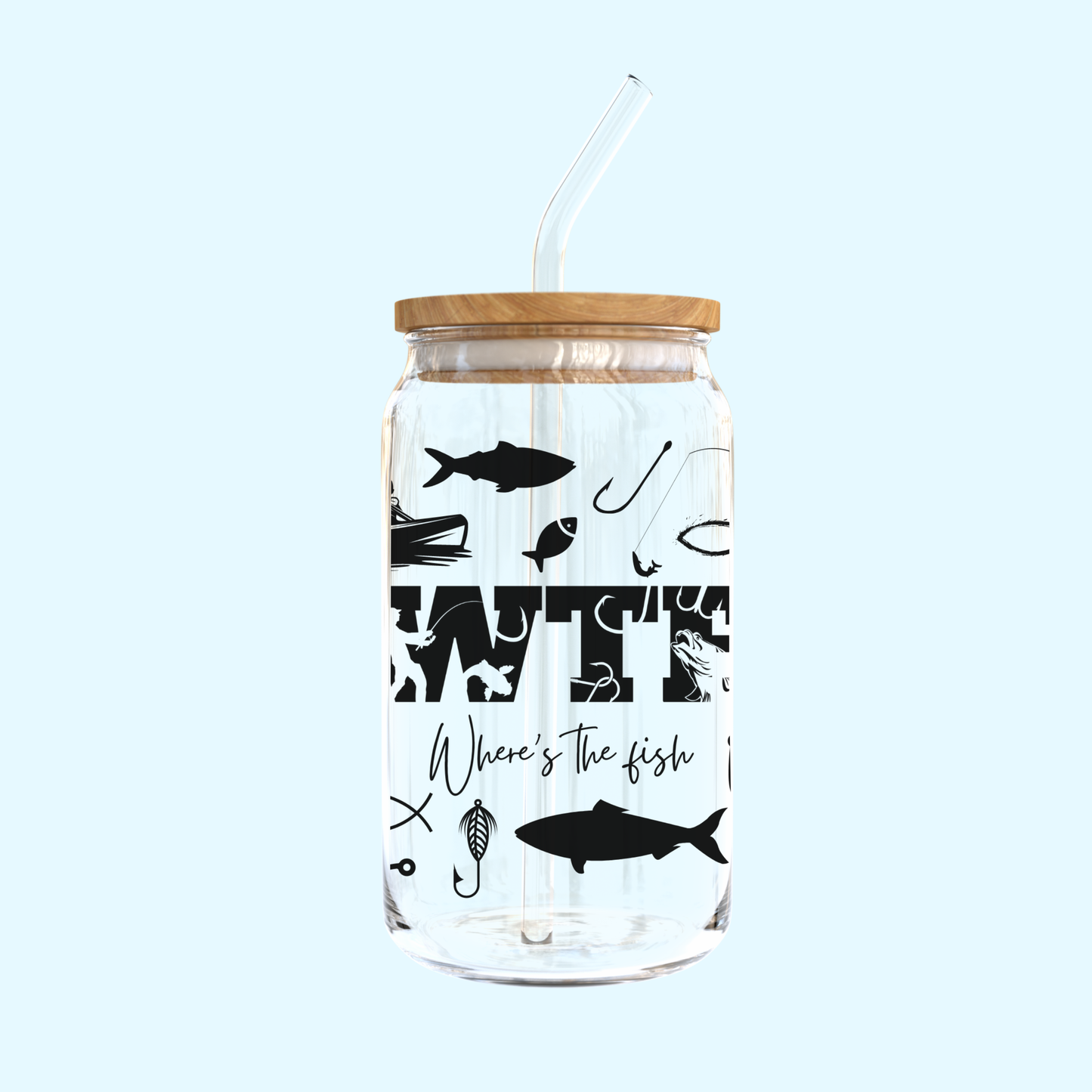 Where's The Fish (WTF) Glass Tumbler
