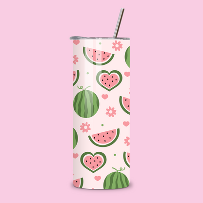Watermelon Hearts Metal Tumbler
