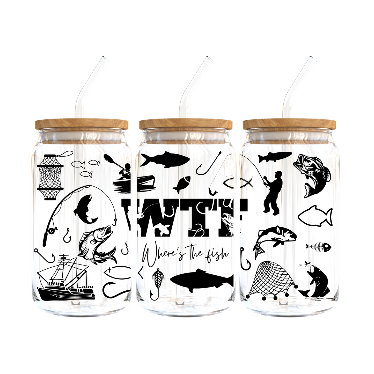 Where's The Fish (WTF) Glass Tumbler