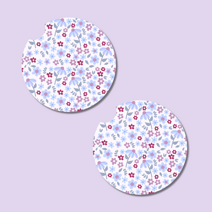 Winter Floral Car Coasters