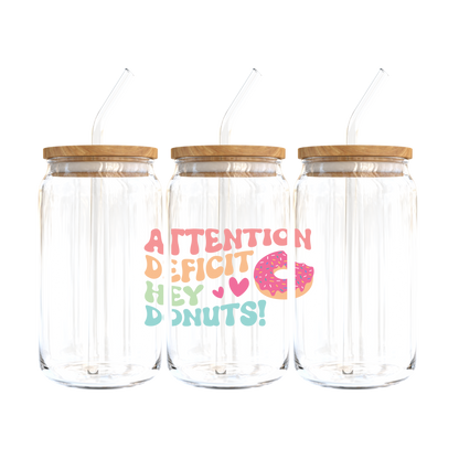 Attention Deficit, Hey Donuts! Glass Tumbler
