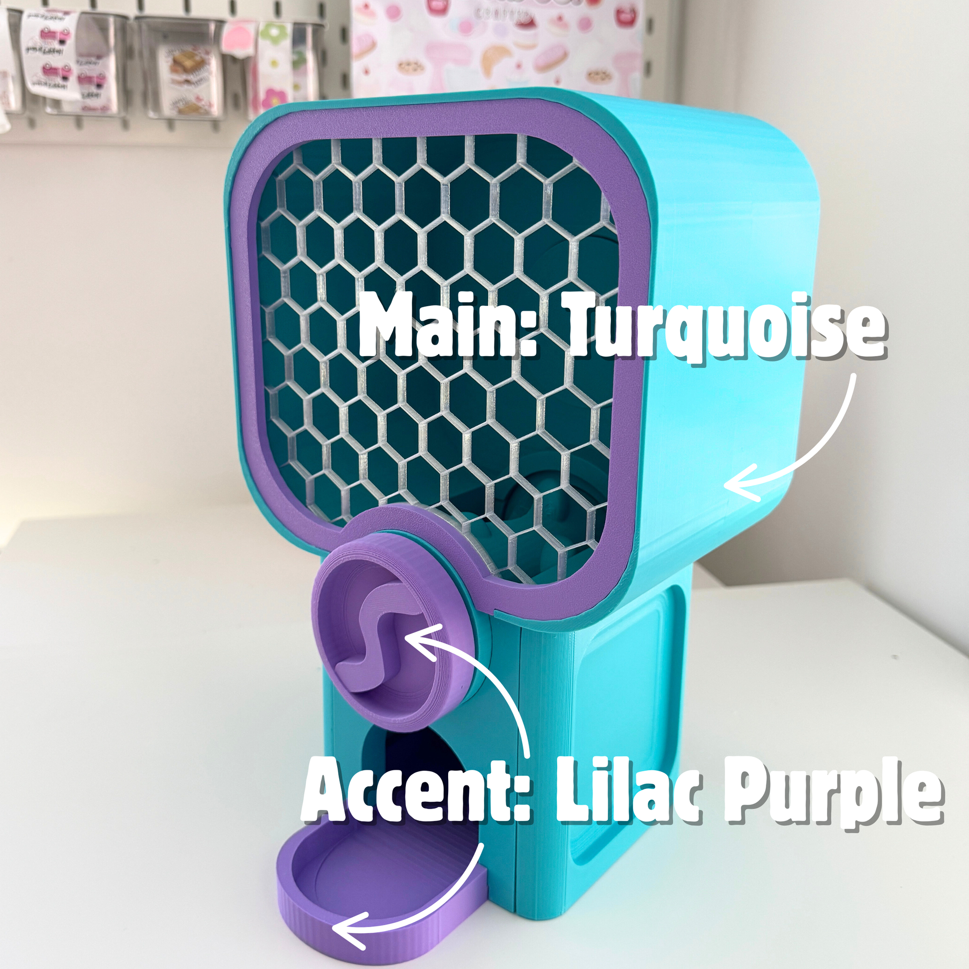 Custom colour mini vending machine with capsules