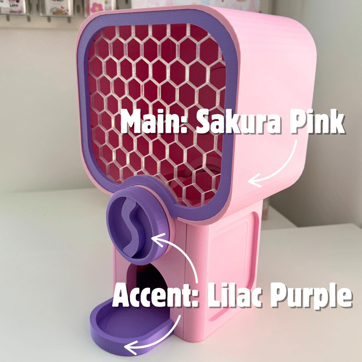 Custom colour mini vending machine with capsules