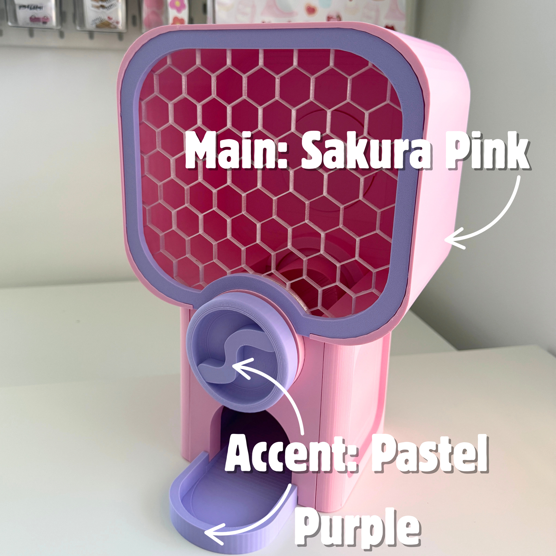 Custom colour mini vending machine with capsules